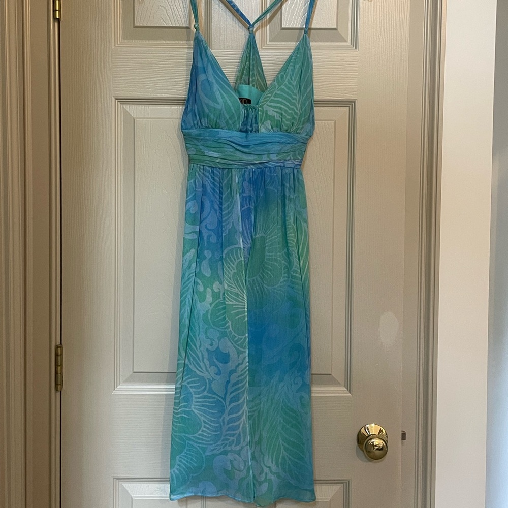 Beautiful blue/green cocktail dress!